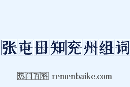 张屯田知兖州组词是什么意思的图片